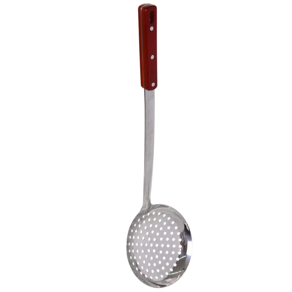 Шумовка из нержавеющей стали 47*14см деревянная ручка