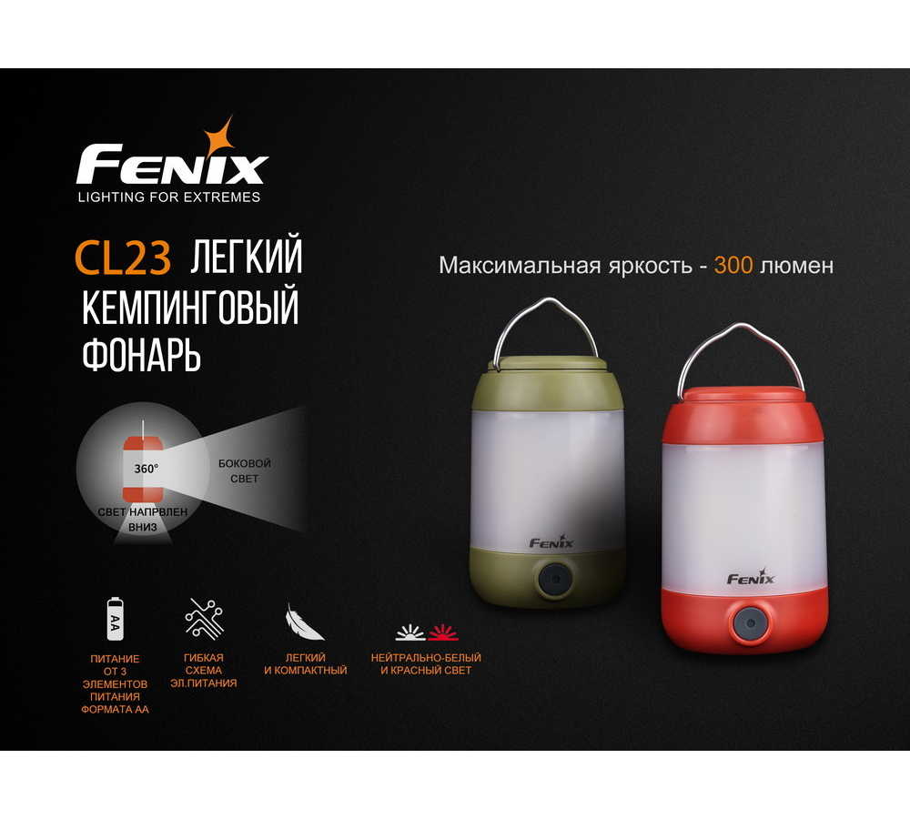 Фонарь Fenix CL23 зеленый