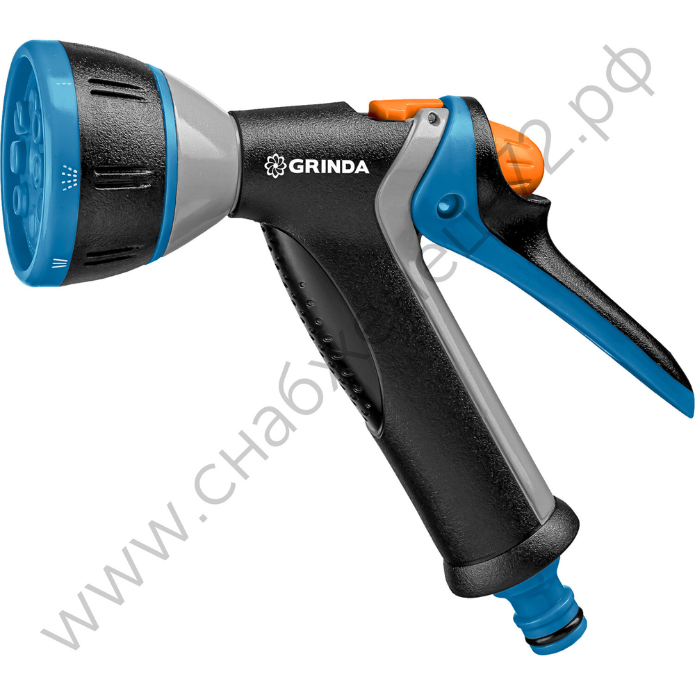 GRINDA BM-8, 8 режимов, курок сзади, металлический с TPR, поливочный пистолет, PROLine (8-427339)