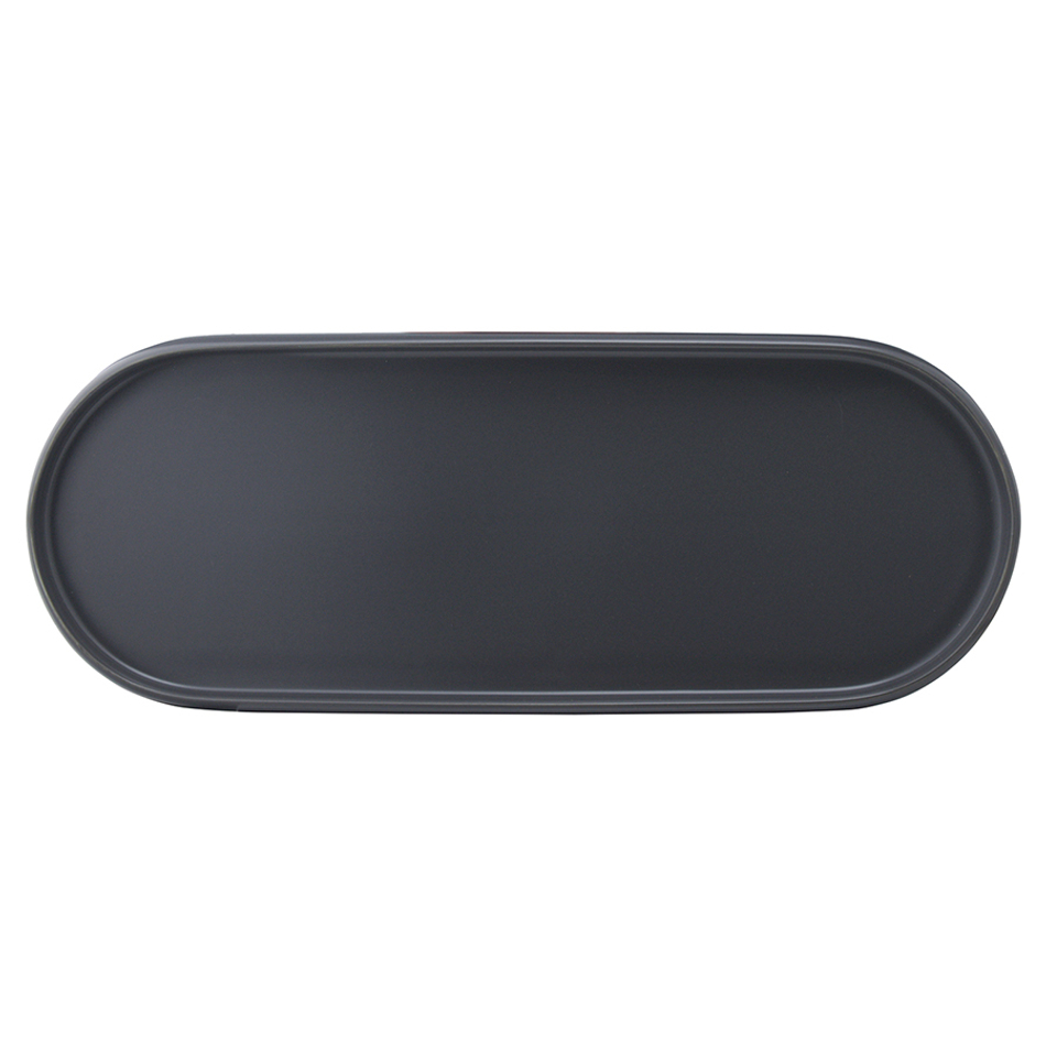 Овальное блюдо темно-серого цвета из коллекции essential