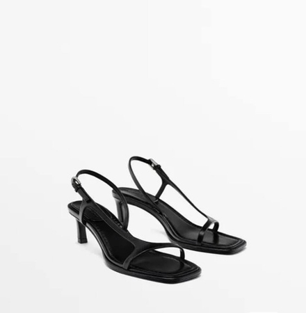 Massimo Dutti Босоножки с ремешками, черный