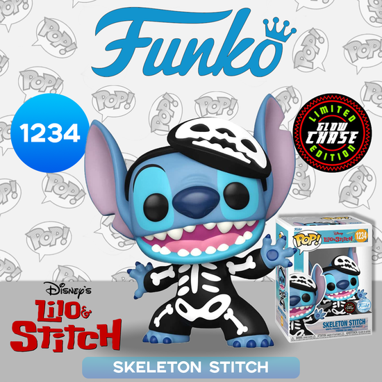 Фигурка Funko POP! Disney Lilo & Stitch Skeleton Stitch w/(GW) Chase (Exc) (1234) 66330