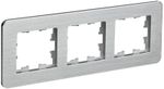 BRITE Рамка 3-местная РУ-3-1-Бр металл алюминий RE AL IEK