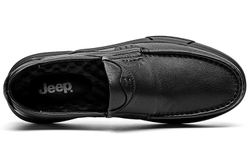 Jeep Casual Leather Shoes Men"s Low top Black