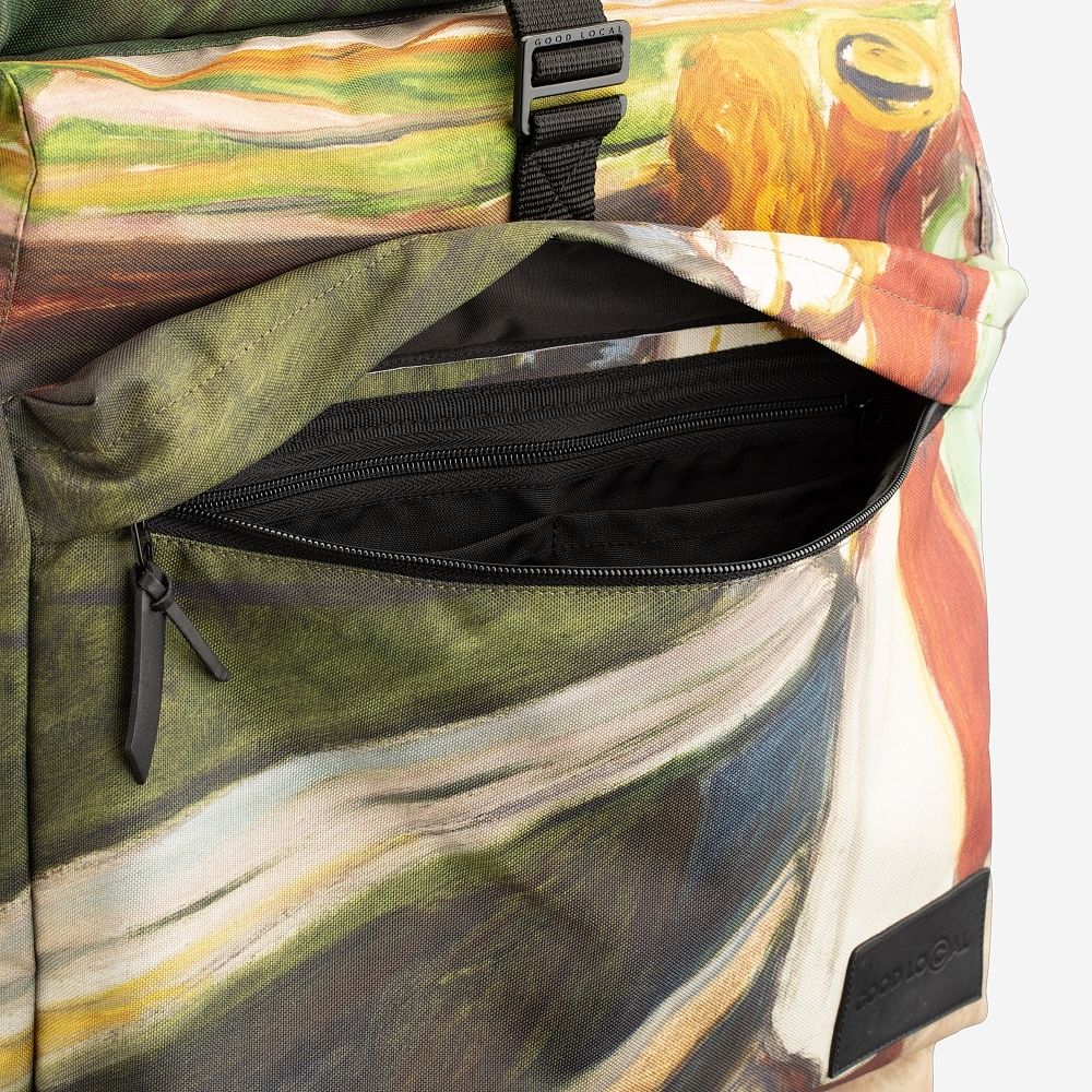 Рюкзак Good Local Rolltop Девушки на мосту (Эдвард Мунк) зеленый