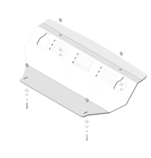 Усиленная защита Motodor радиатора, интеркулера. 8 мм, алюминий. для Mitsubishi Pajero IV 2012-2020,Mitsubishi Pajero IV 2006-2012 арт.381302