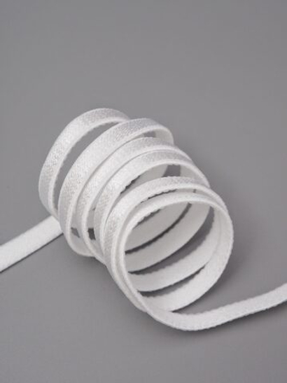 Резинка бретелечная холодная белая глянцевая ширина 6 мм