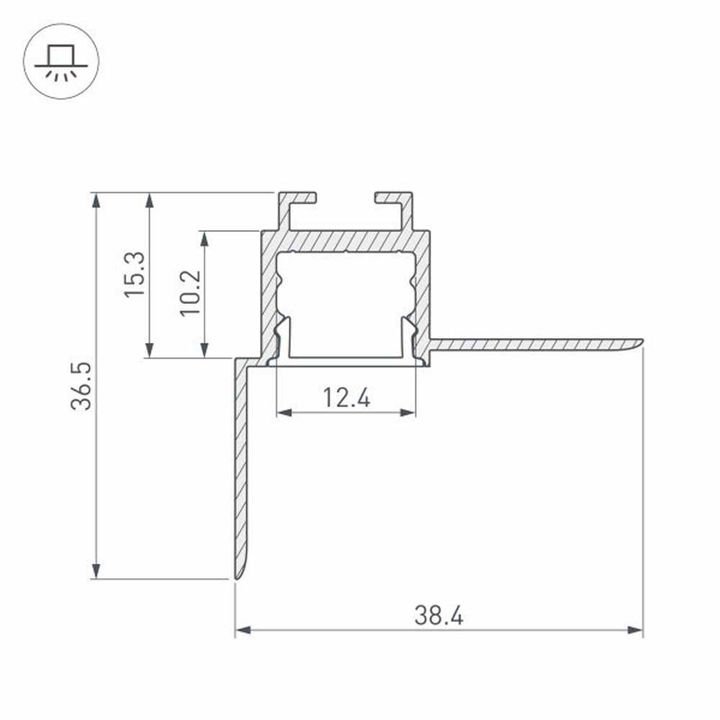 Встраиваемый профиль Arlight ARH-Ceil-S16-Fantom-Edge-2000 Anod 034979