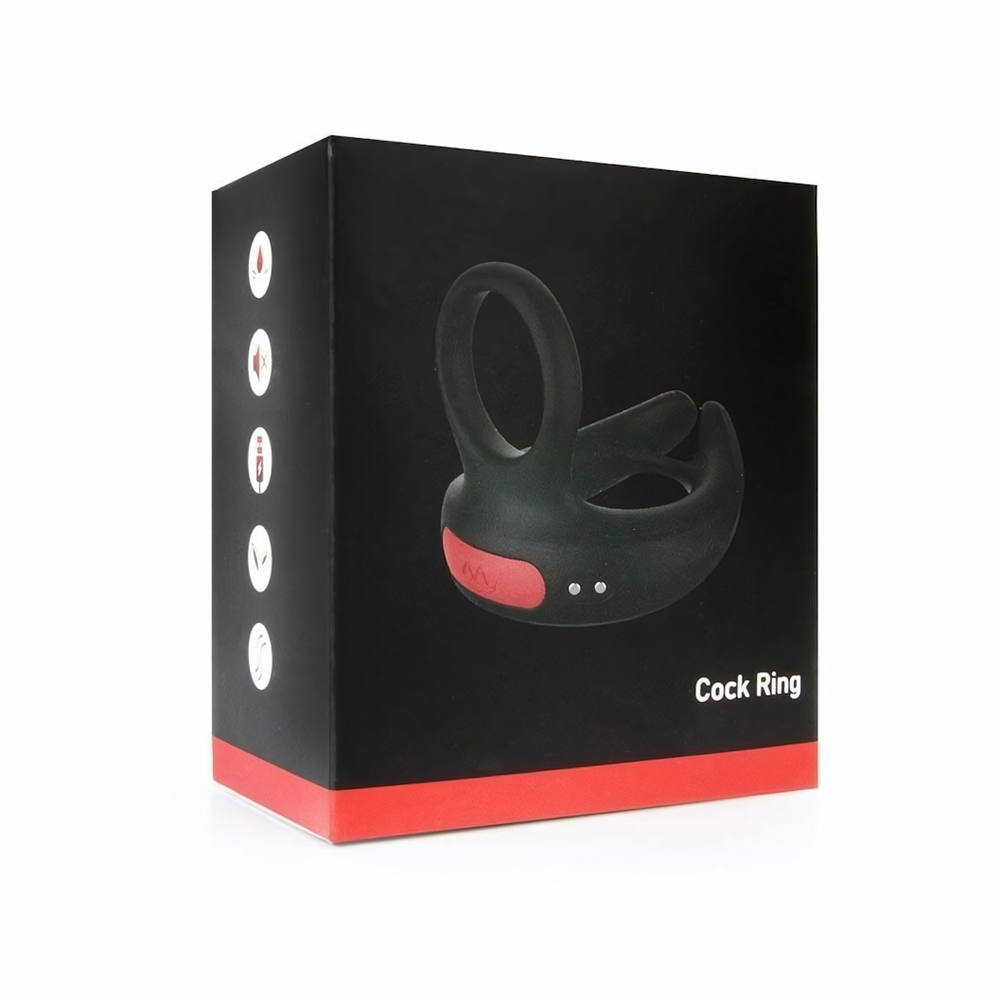 Черное эрекционное виброкольцо Cock Ring с пультом ДУ (Цвет: черный)