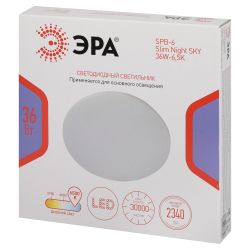 Светильник потолочный светодиодный ЭРА Классик без ДУ SPB-6 Slim Night SKY 36W-6,5K 6500K