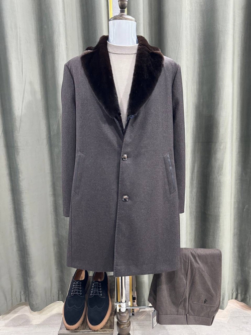 Кашемировое пальто Stefano Ricci с мехом