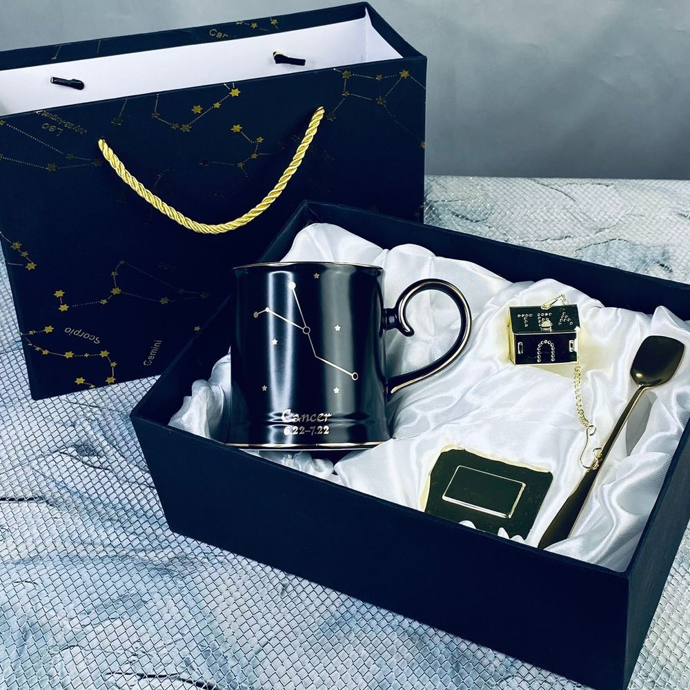 Lenardi 106-293 Кружка 360мл с ложкой и фильтром РАК в под.уп.(х12)Фарфор