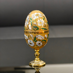 Сувенир Яйцо-рюмки "Ромашки" с эмалью (златоустоуская гравюра)