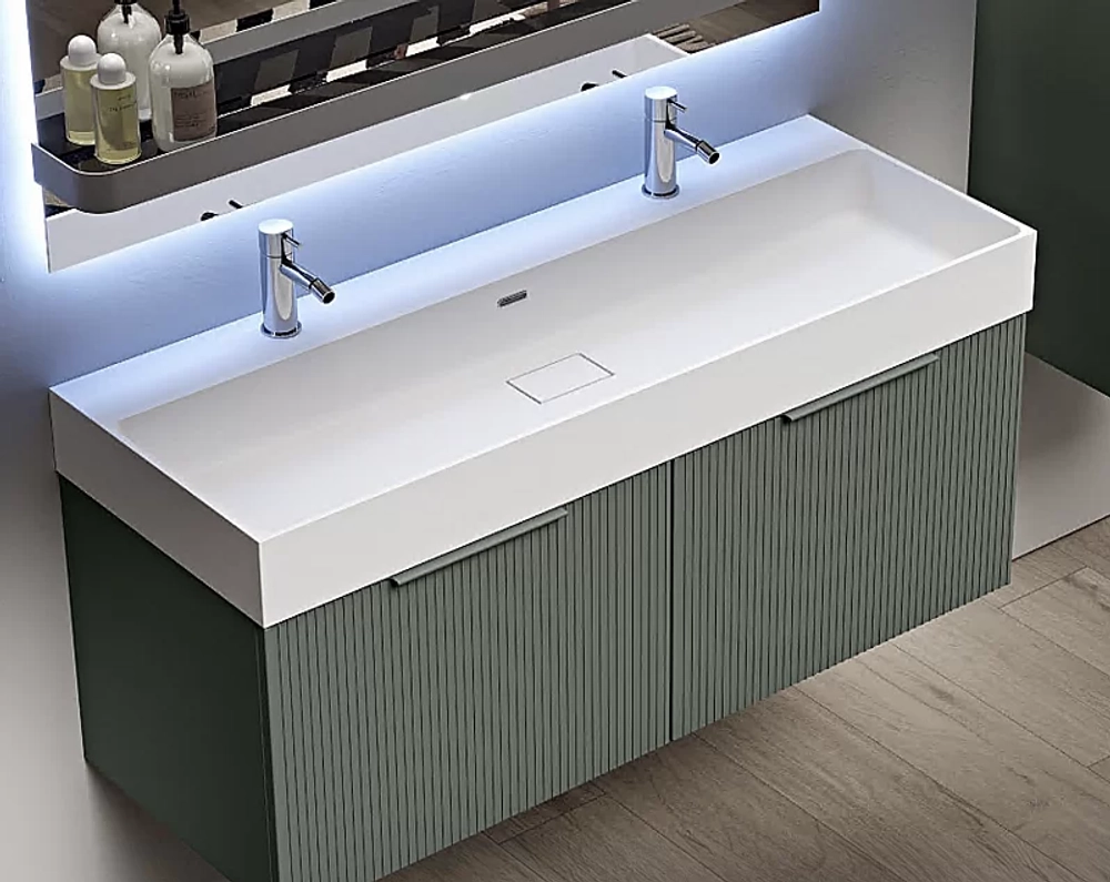 Тумба с раковиной Cezares Premium Plisse 121х45 Grigio nuvola