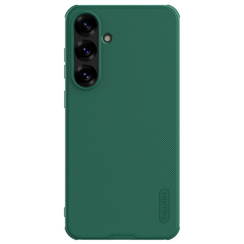 Усиленный чехол зеленого цвета (Dark Green) от Nillkin для смартфона Samsung Galaxy S25+ Плюс, серия Super Frosted Shield Pro