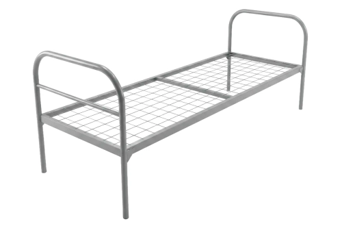Кровать металлическая одноярусная Бюджет +, 70x190 см, сетка 100х100, 1 перемычка
