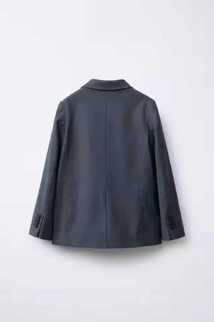 ZARA КОСТЮМНЫЙ БЛЕЙЗЕР ИЗ РЕЛЬЕФНОЙ ТКАНИ, МОРСКОЙ СИНИЙ