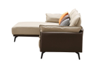 Диван ELEGANTE NAPPA SF015 угловой (3-х местный левый угол) бежевый/коричневый
