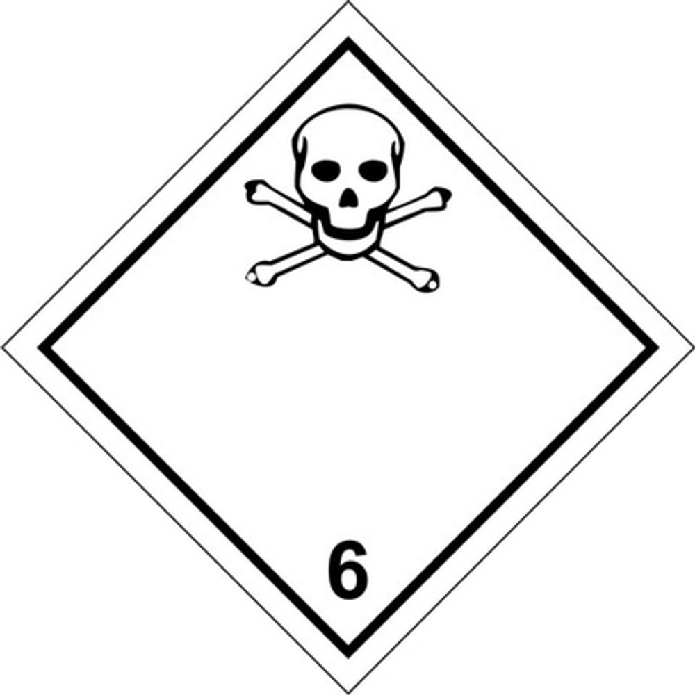 Знак-наклейка "Ядовитые (токсичные) вещества" класс 6.1