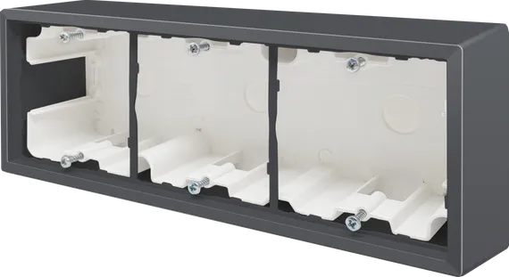 Donel R98 черный Коробка для накладного монтажа с встроенной рамкой 3-я, серия DA