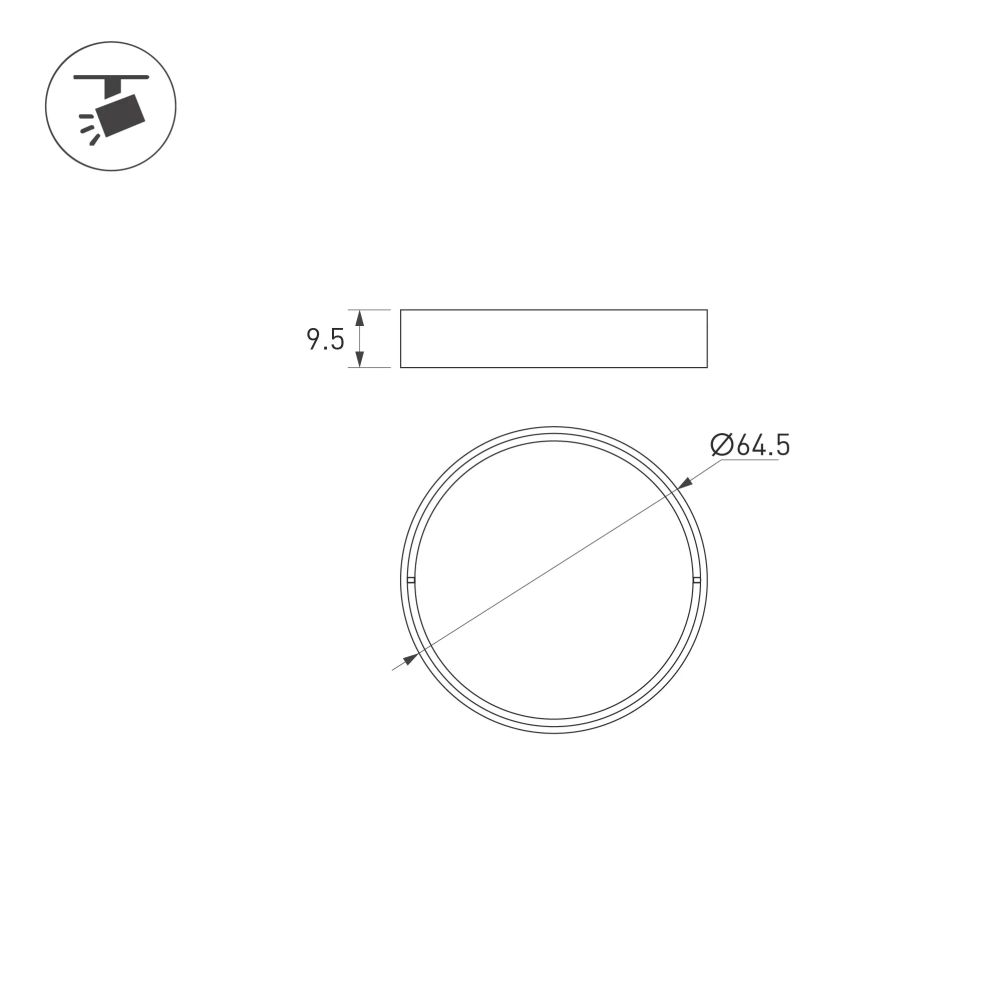 Насадка LGD-ARTIFACT-OVAL-LENS-R65 (BK) (Arlight, Металл) 057148