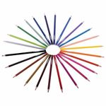 Карандаши цветные ЮНЛАНДИЯ "ДОМИКИ", 24 цвета, пластиковые, классические, грифель мягкий 3 мм, 181838