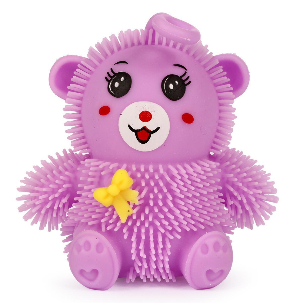 Мякиш волосатик животное 10 см со светом, 4 микс цвета, с-30445