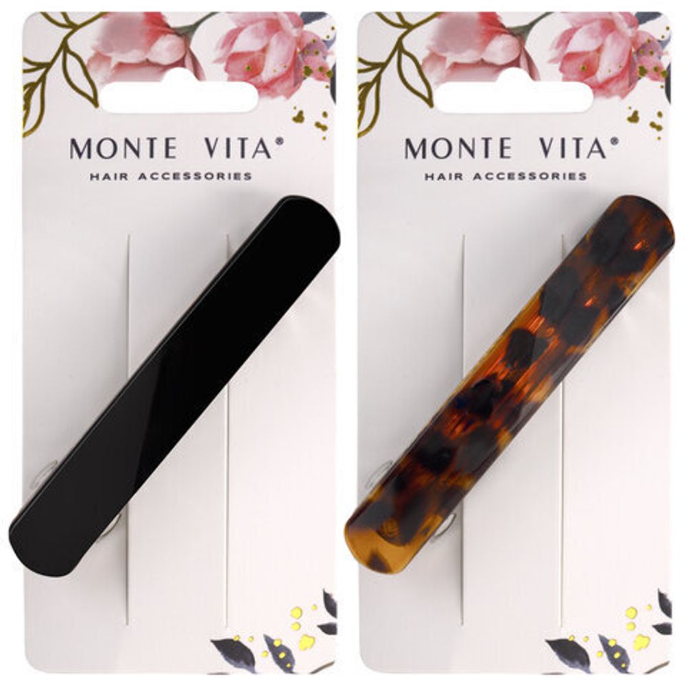 Заколка для волос 8,5 см, автомат, глянцевый, АССОРТИ, MONTE VITA, 457086