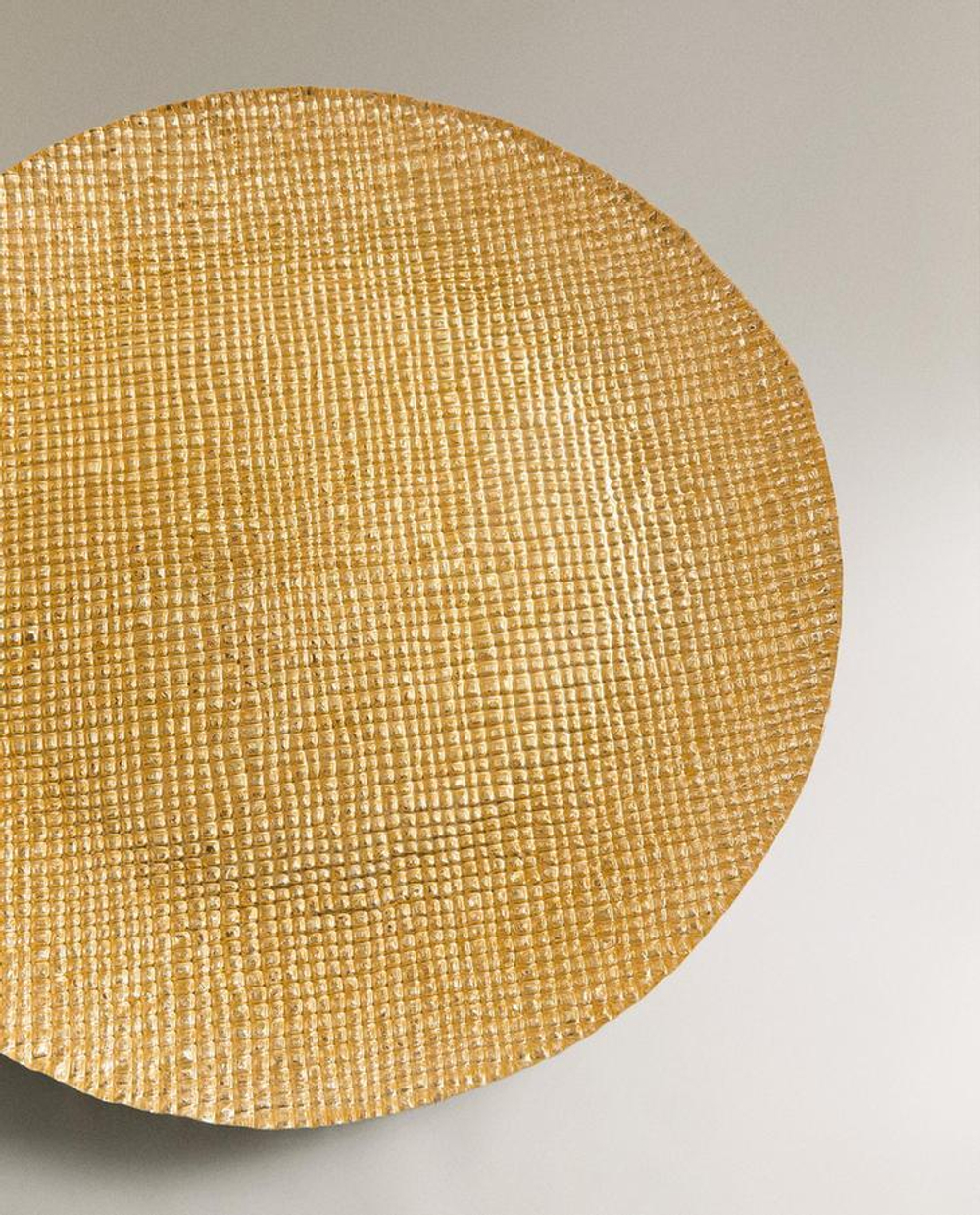 ZARA HOME СТЕКЛЯННАЯ СЕРВИРОВОЧНАЯ ТАРЕЛКА, ЗОЛОТОЙ