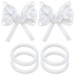 Набор для волос 6 шт.: 2 банта на заколке, 4 резинки, белый, MONTE VITA, 457116