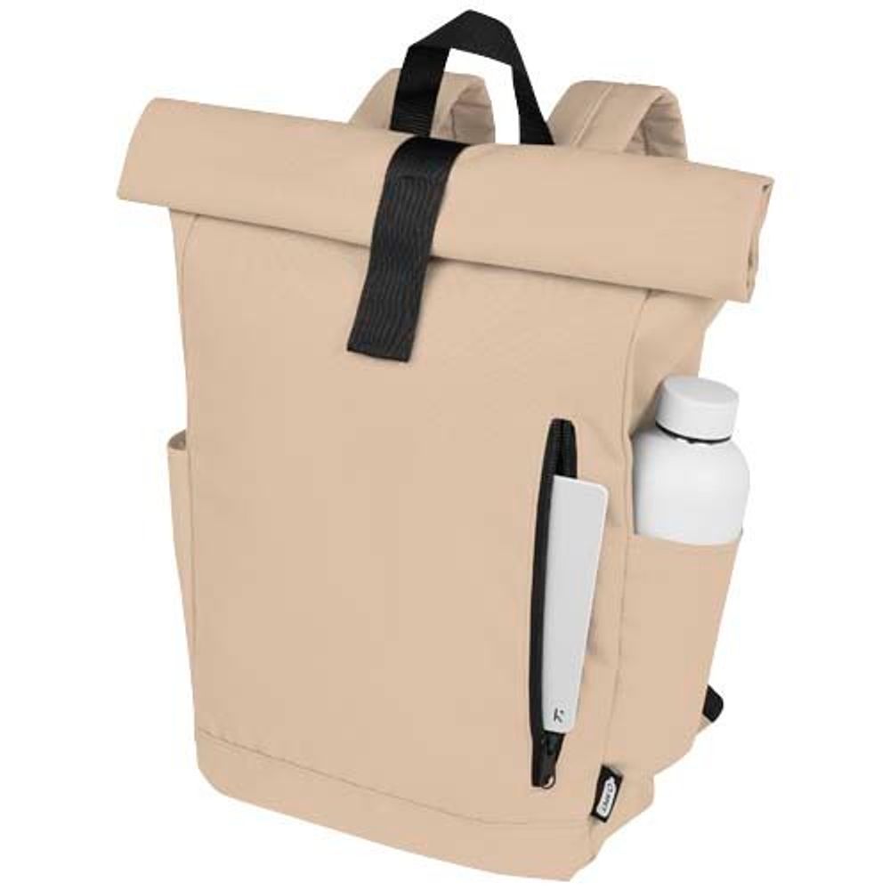 Рюкзак Byron 15,6" объемом 18 л со скручиваемым верхом, изготовленный из переработанного ПЭТ по стандарту GRS