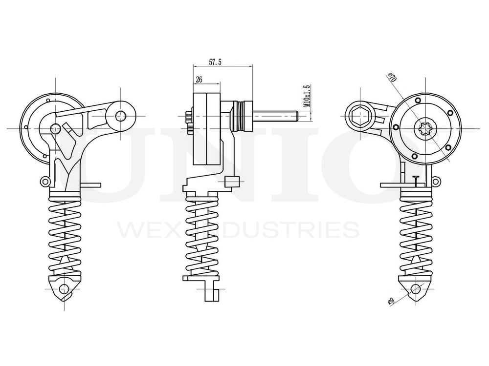 Ролик с натяжителем приводного ремня UNIO TNS-10124