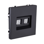 Розетка двойная Ethernet RJ45 Cat.6, черный матовый Kollinger Eclipse EC-018BK