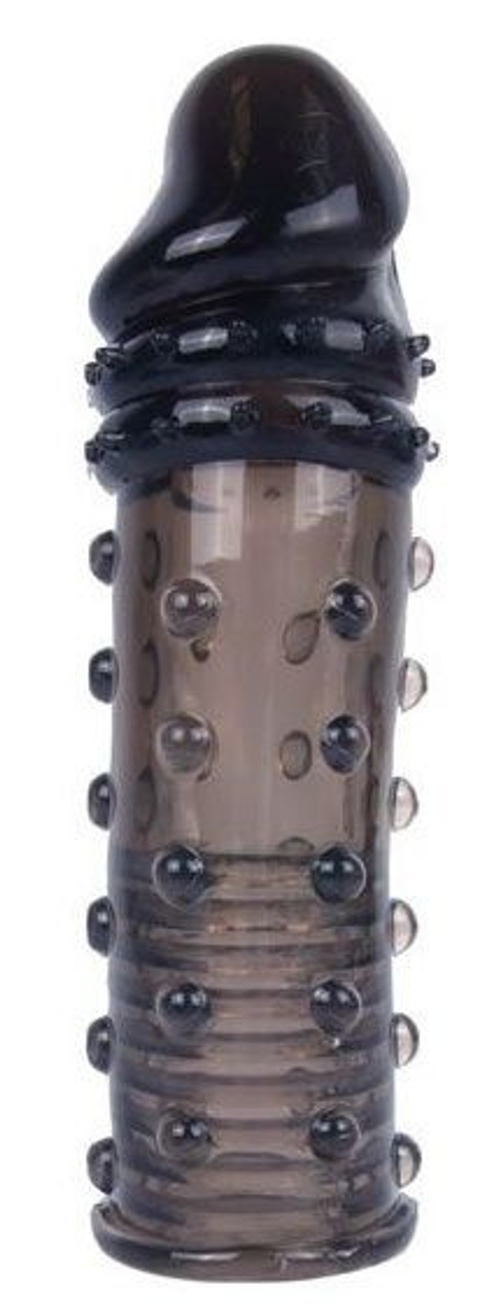 Насадка на пенис Sex Expert, черная, пупырышки, 15 см