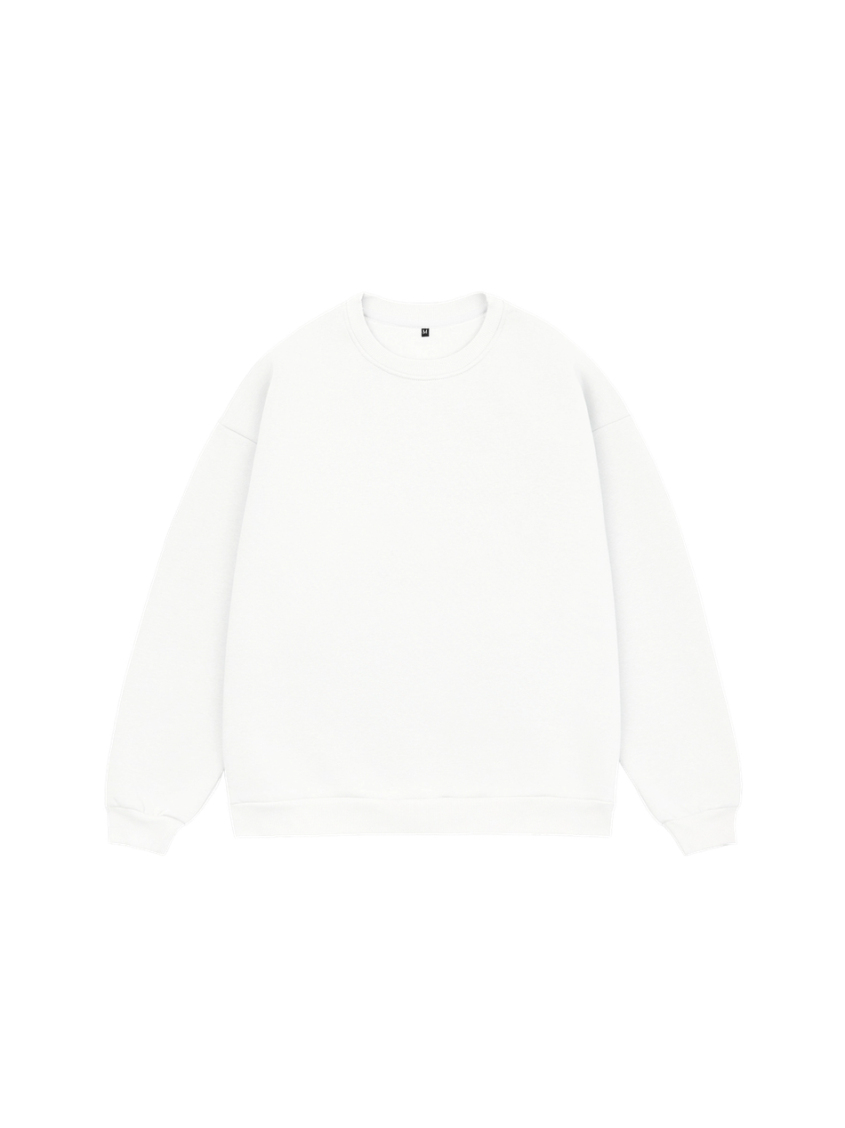 Свитшот оверсайз, с начесом (белый)
