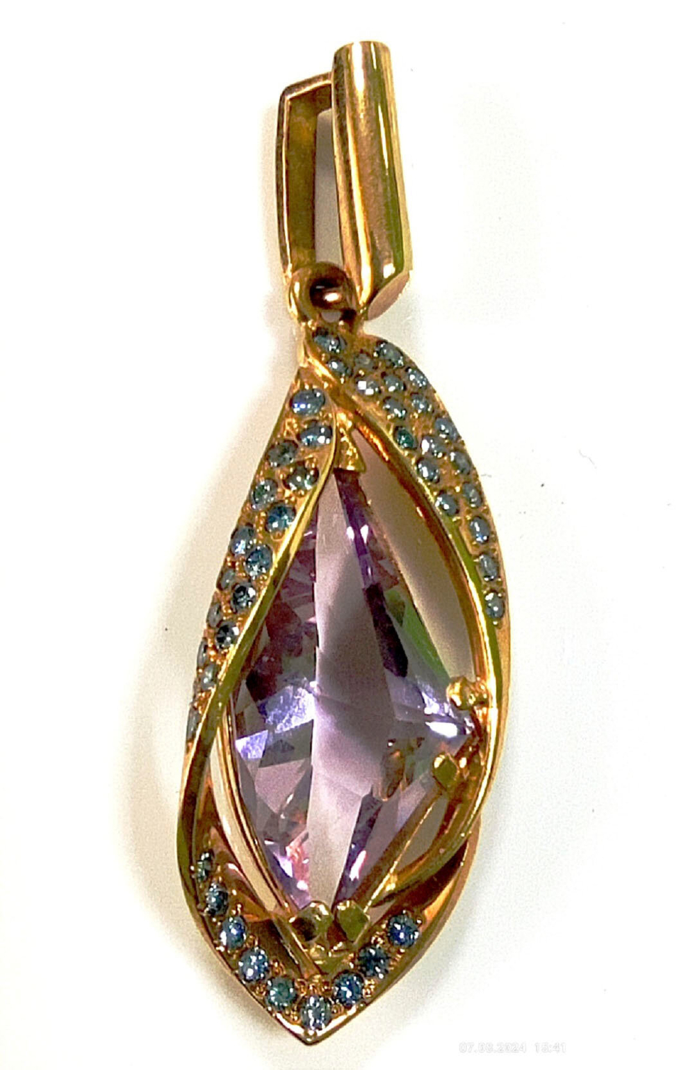 Подвеска Эстерелла золото 750, аметист, бриллианты