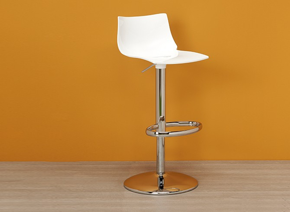 Стул барный пластиковый Scab Design Day Up, хром, лен