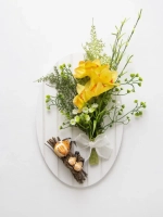 Панно "Птички" с искусственными цветами 36*28 см