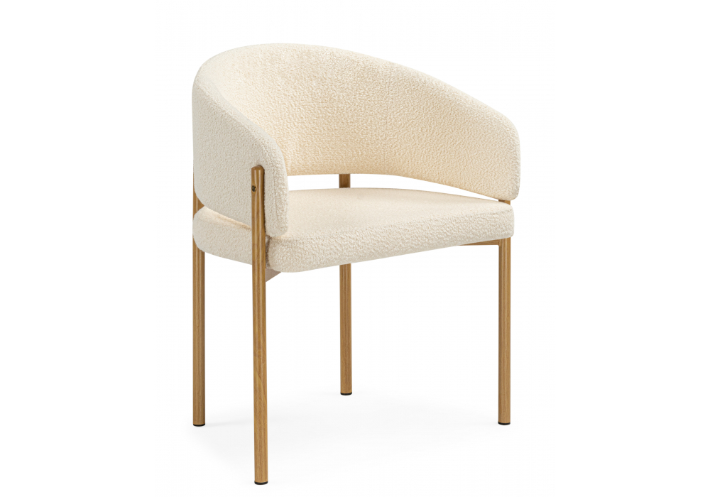 Стул на металлокаркасе Woodville Janin white, wooden metal