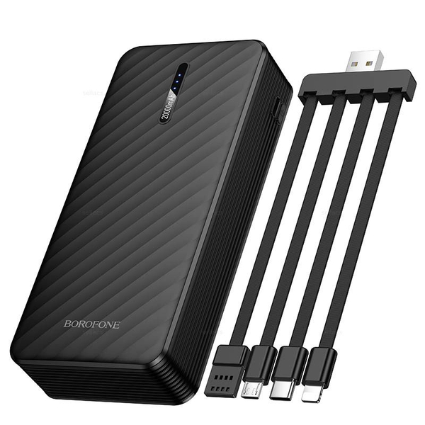 Borofone BJ84 Smooth портативный аккумулятор с 4 кабелями (10000mAh) (black)
