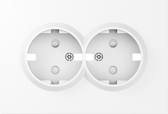 Накладка для розетки 2-й с заземлением,  со шторками 16A 250 В~,  глянцевый белый,  серия A07