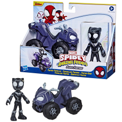 Hasbro Marvel Spidey Amazing Friends - Фигурка Черной Пантеры 10 см с автомобилем / артикул   F1459 F1943  / GTIN 5010993974962
