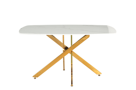 Стол обеденный Ist Casa Элис Рэк, 140х80х76 см, белый, золото