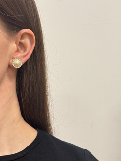 Клипсы с «жемчугом» и кристаллами