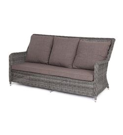 Гляссе, диван коричневый/соломенный/графит, искусственный ротанг