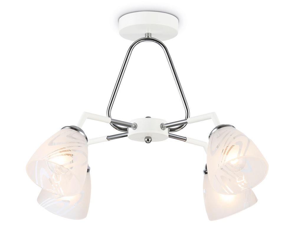 Светильник подвесной TR303291/4 WH/CH/FR белый/хром/белый матовый E27*4 max 60W D590*380