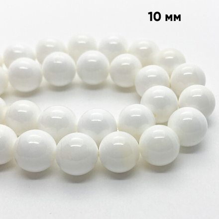 Арагонит бусины, диаметр 10,4-10,6 мм, цена за 9 шт (1/4 нити)