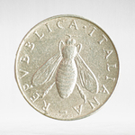 Italy 2 Lire 1954 R "Bee and Olive Branch", XF