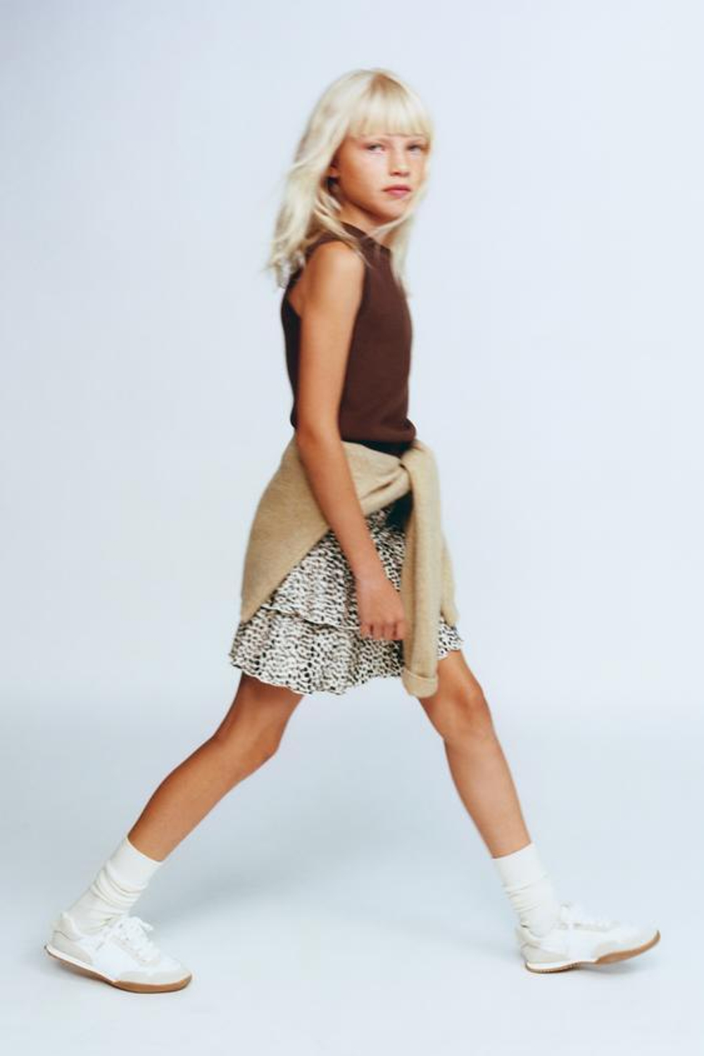 ZARA ТОП ИЗ ТРИКОТАЖА БЕЗ РУКАВОВ, КОРИЧНЕВЫЙ