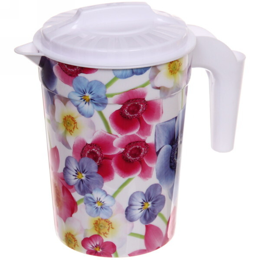 Кувшин пластиковый 1,2л «Цветочная феерия» 11,5*15см